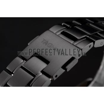 Replica Tag Heuer Carrera Ion Plated Stainless Steel Bracelet Black Dial 801445