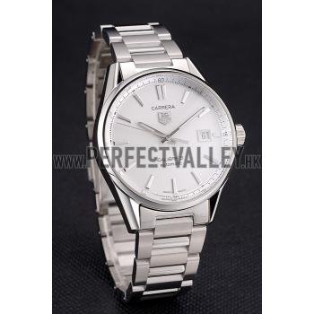 Cheap Swiss Tag Heuer Carrera Calibre 5 Silver Dial Stainless Steel Case And Bracelet