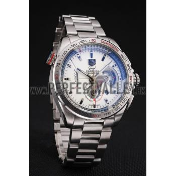 Tag Heuer Carrera Tachymeter Bezel White Dial Stainless Steel Strap