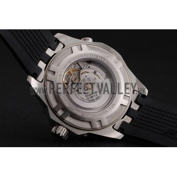 Swiss Tag Heuer Aquaracer Calibre 5 Black Dial Gold Bezel Stainless Steel Case Black Rubber Strap