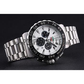 Tag Heuer Formula 1 Chronograph White Dial Black Bezel Stainless Steel Band   622410