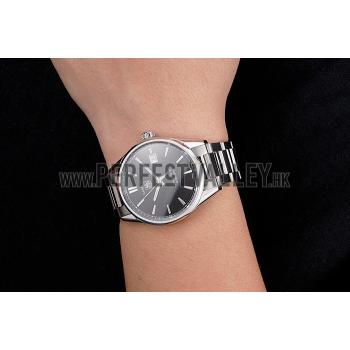 Replica Swiss Tag Heuer Carrera Calibre 5 Black Dial Stainless Steel Case And Bracelet