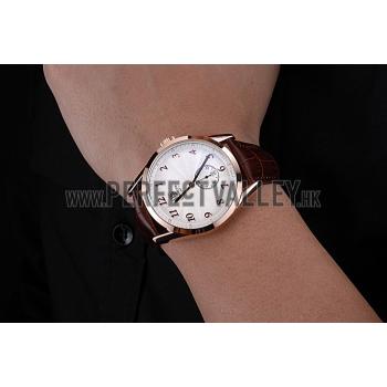 Tag Heuer Carerra Calibre 6 White Dial Red Numbers Brown Leather Band  622161