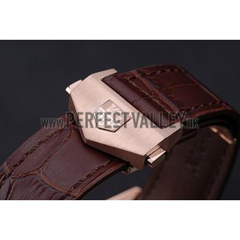 Tag Heuer Carerra Calibre 6 White Dial Red Numbers Brown Leather Band  622161