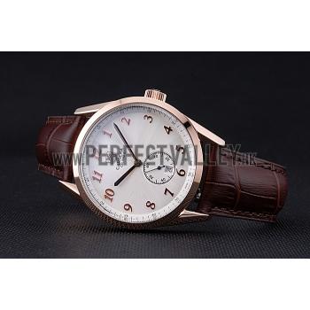 Tag Heuer Carerra Calibre 6 White Dial Red Numbers Brown Leather Band  622161