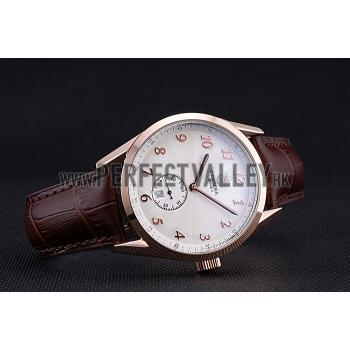 Tag Heuer Carerra Calibre 6 White Dial Red Numbers Brown Leather Band  622161