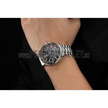 Tag Heuer Formula 1 Chronograph Black Dial Black Bezel Stainless Steel Band Red Numerals  622411