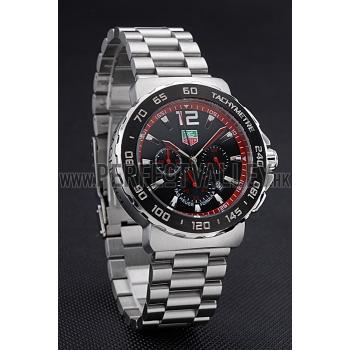 Tag Heuer Formula 1 Chronograph Black Dial Black Bezel Stainless Steel Band Red Numerals  622411