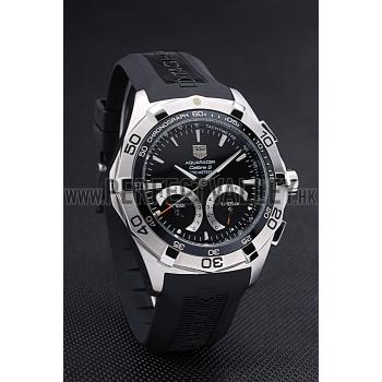 Tag Heuer Aquaracer Calibre S Black Dial Black Rubber Band  622406