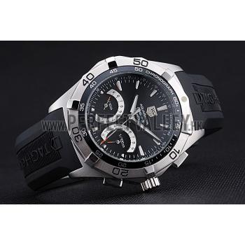 Tag Heuer Aquaracer Calibre S Black Dial Black Rubber Band  622406