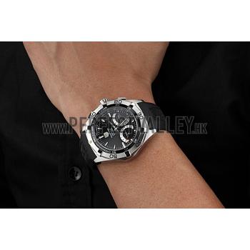 Tag Heuer Aquaracer Calibre S Black Dial Black Rubber Band  622406