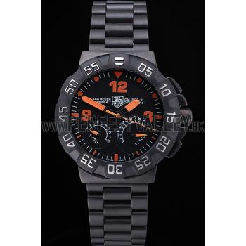 Cheap Tag Heuer Formula One Calibre S Black Dial Orange Numerals Ion Plated Steinless Steel Bracelet 622300