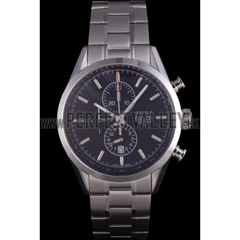 Tag Heuer SLR Polished Stainless Steel Case Black Dial Stainless Steel Strap