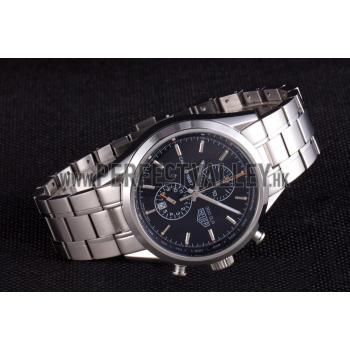 Tag Heuer SLR Polished Stainless Steel Case Black Dial Stainless Steel Strap