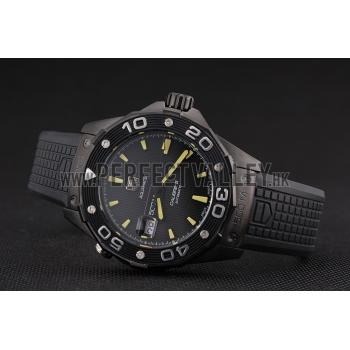 Cheap Swiss Tag Heuer Aquaracer Calibre 5 Black Dial Black Bezel Black Case Black Rubber Strap