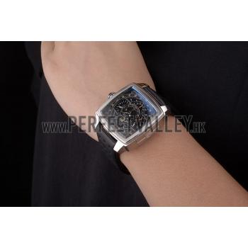 Tag Heuer Monaco Mikrograph Black Leather Strap Black Dial 7923