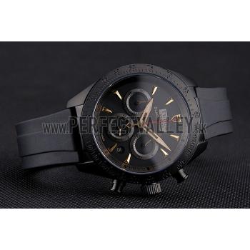 Cheap Tudor Fastrider Black Shield Black Dial Gold Markings Black Case Black Rubber Strap