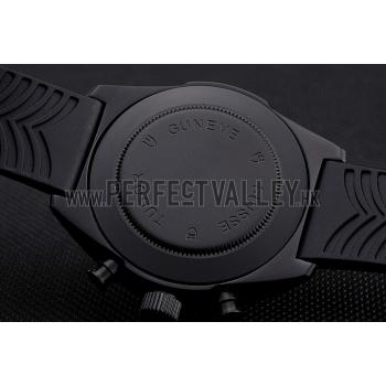 Cheap Tudor Fastrider Black Shield Black Dial Gold Markings Black Case Black Rubber Strap