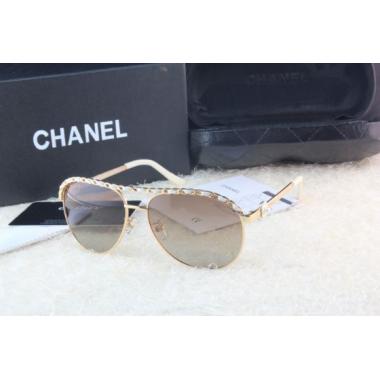 Chanel Gold Oval Sunglass Replica