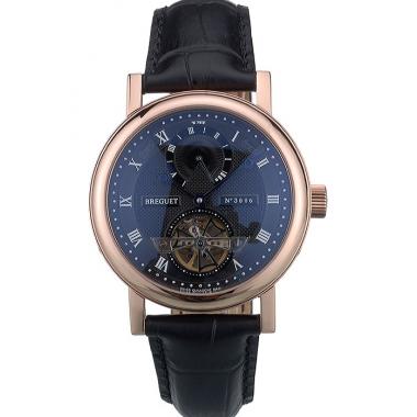 Cheap Breguet Classique Complications Rose Gold Case Black Leather Strap 80156