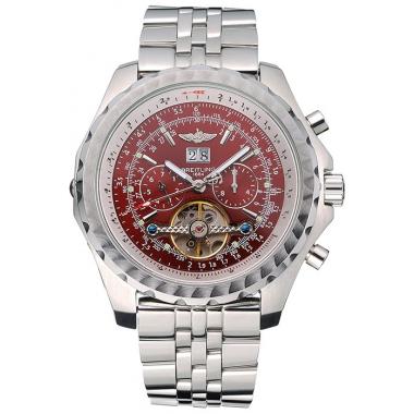 Replica Breitling Bentley Mulliner Tourbillon Red Dial Stainless Steel Case And Bracelet  622736