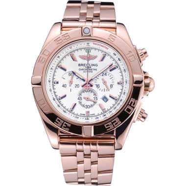 Breitling Chronomat 44 White Dial Rose Gold Bracelet  622518