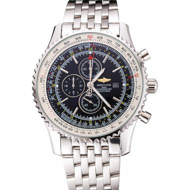 Replica Breitling Navitimer World Black Dial Stainless Steel Bracelet  622512