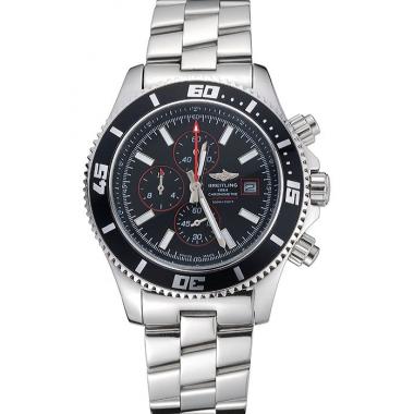 Breitling Superocean Chronograph II Black Dial Stainless Steel Bracelet  622428