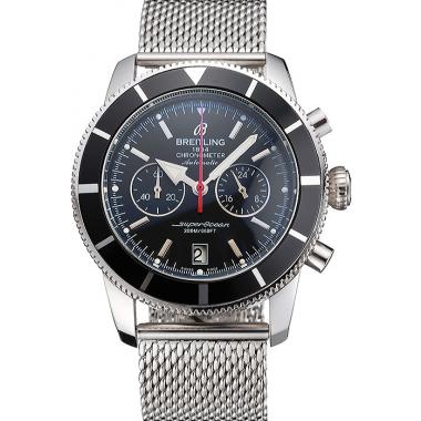 Breitling Superocean Heritage Chronographe 44 Black Dial And Bezel Stainless Steel Case And Bracelet