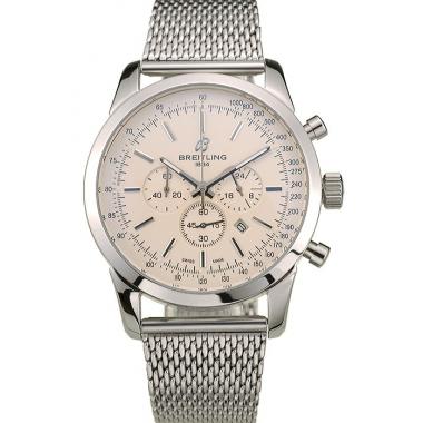 Cheap Breitling Transocean Stainless Steel Case Light Yellow Dial