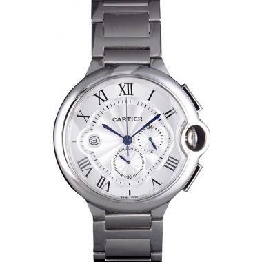 Cartier Ballon Bleu Chronograph White Dial Stainless Steel Case And Bracelet Replica