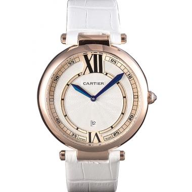 Replica Cartier Ballon Bleu White Leather Strap  621449