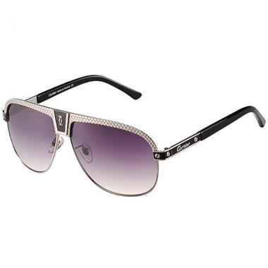 Cartier C Decor Purple Lenses Silver Frame Sunglasses 308287