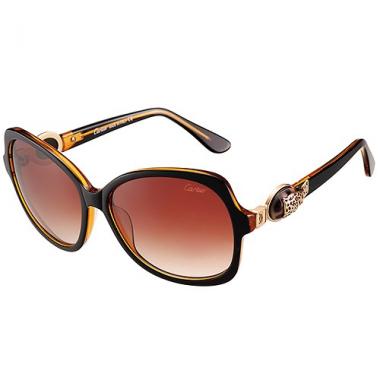 Cartier Double C Decor Black And Brown Sunglasses  308253