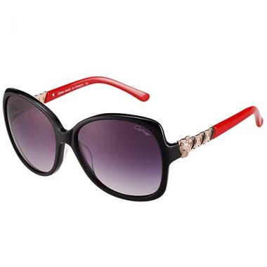 Cheap Cartier Golden Diamond Detail Black Frame Red Temples Sunglasses 308283