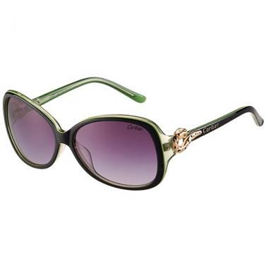 Cheap Cartier Golden Finish Panthere Detail Black And Green Frame Sunglasses 308265