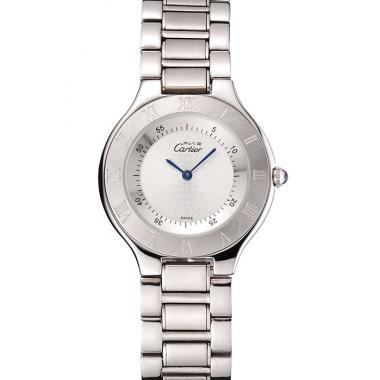 Cheap Cartier Must White Dial Stainless Steel Case And Bracelet