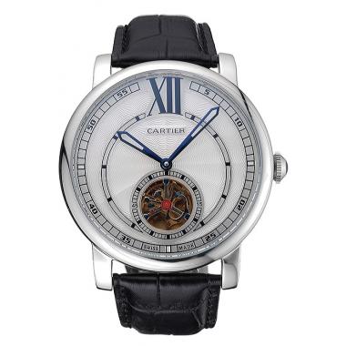 Cheap Cartier Rotonde Flying Tourbillon White Dial 621938