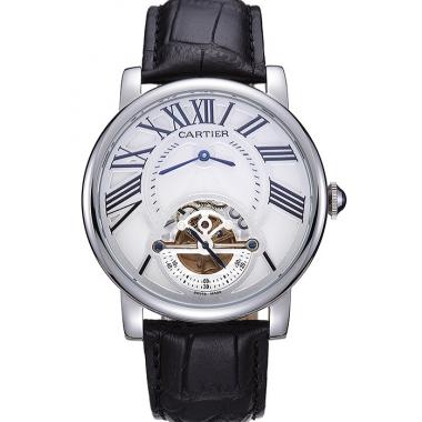 Cheap Cartier Rotonde Flying Tourbillon White Dial 621939