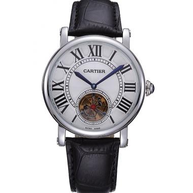 Cheap Cartier Rotonde Flying Tourbillon White Dial 621956