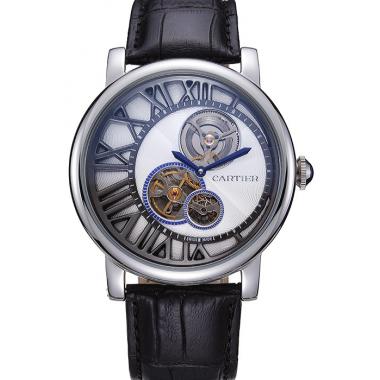 Cartier Rotonde Reversed Tourbillon White Dial 621947