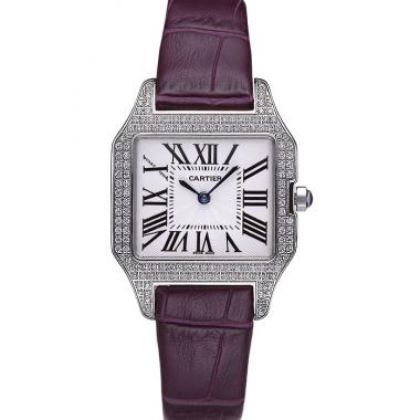 Replica Cartier Santos 100 Diamond Silver Bezel 621911