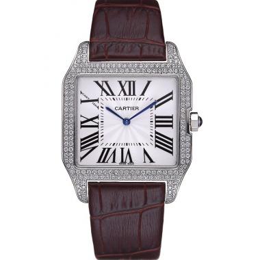 Cartier Santos 100 Diamond Silver Bezel 621926