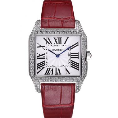 Cartier Santos 100 Diamond Silver Bezel 621928