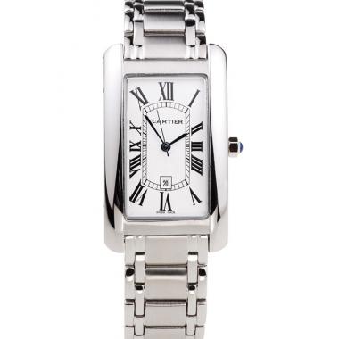 Cartier Tank Americaine 37mm White Dial Stainless Steel Case And Bracelet