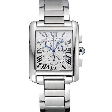 Cartier Tank MC White Dial Stainless Steel Case And Bracelet  622697 Replica