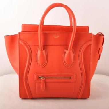 Celine  303 Handbag Cow Leather Orange