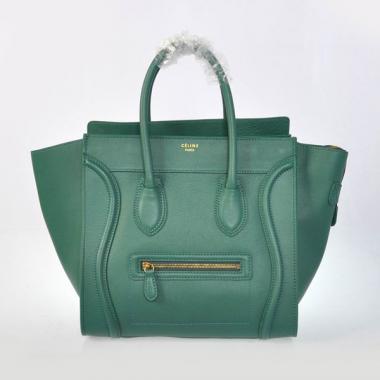 Celine  3074 2way Lambskin Green Bag