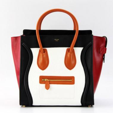 Celine  80017 2way Cow Leather Red Handbag