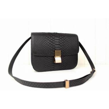 Celine Handbag Snakeskin Black